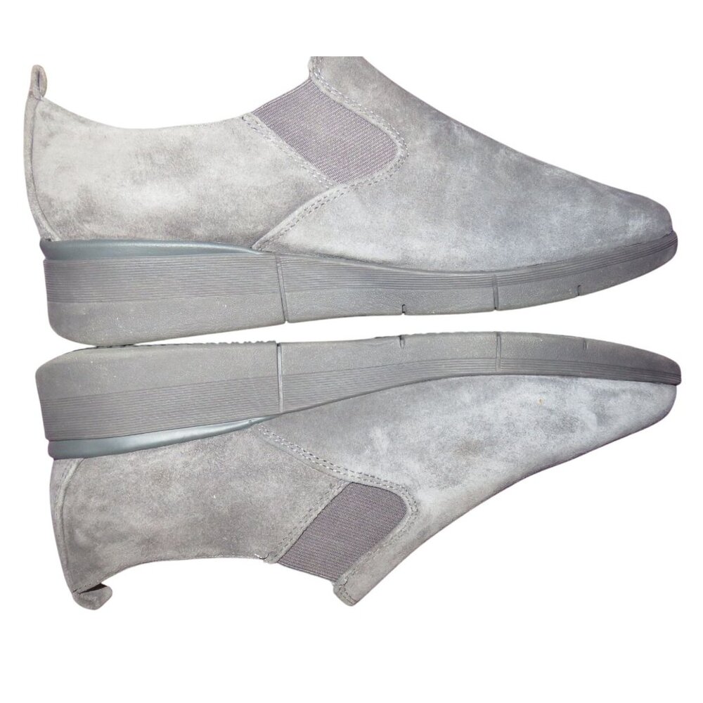 Easy Spirit Plume Loafers Gray Suede Leather Slip On Low Wedge Comfort Shoes 10W - Picture 5 of 8